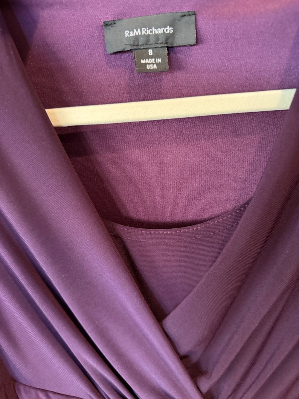 NEW R & M Richards Plum Surplice Midi Dress with Decorative Buckle - Picture 4 of 7